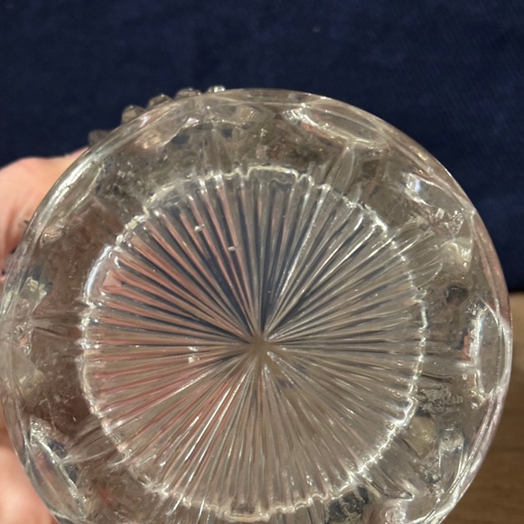 Vintage Clear Pressed Glass biscuit/tobacco Jar with Ornate metal lide - Picture 5 of 5